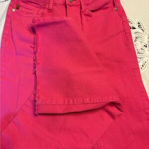 Judy Blue Hot Pink Garment Dyed High Rise Bell Bottoms, Size 1/25